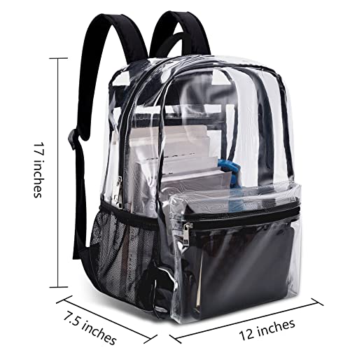 KekeInt'l Clear Backpack Heavy Duty PVC Clear Backpack, 40lbs(Black)2