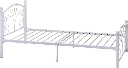 Amazon パイプベッド シングルベッド 姫系 お姫様ベッド ベッドフレーム プリンセスベッド 女の子 かわいい ホワイト 白 ベッドフレーム オンライン通販