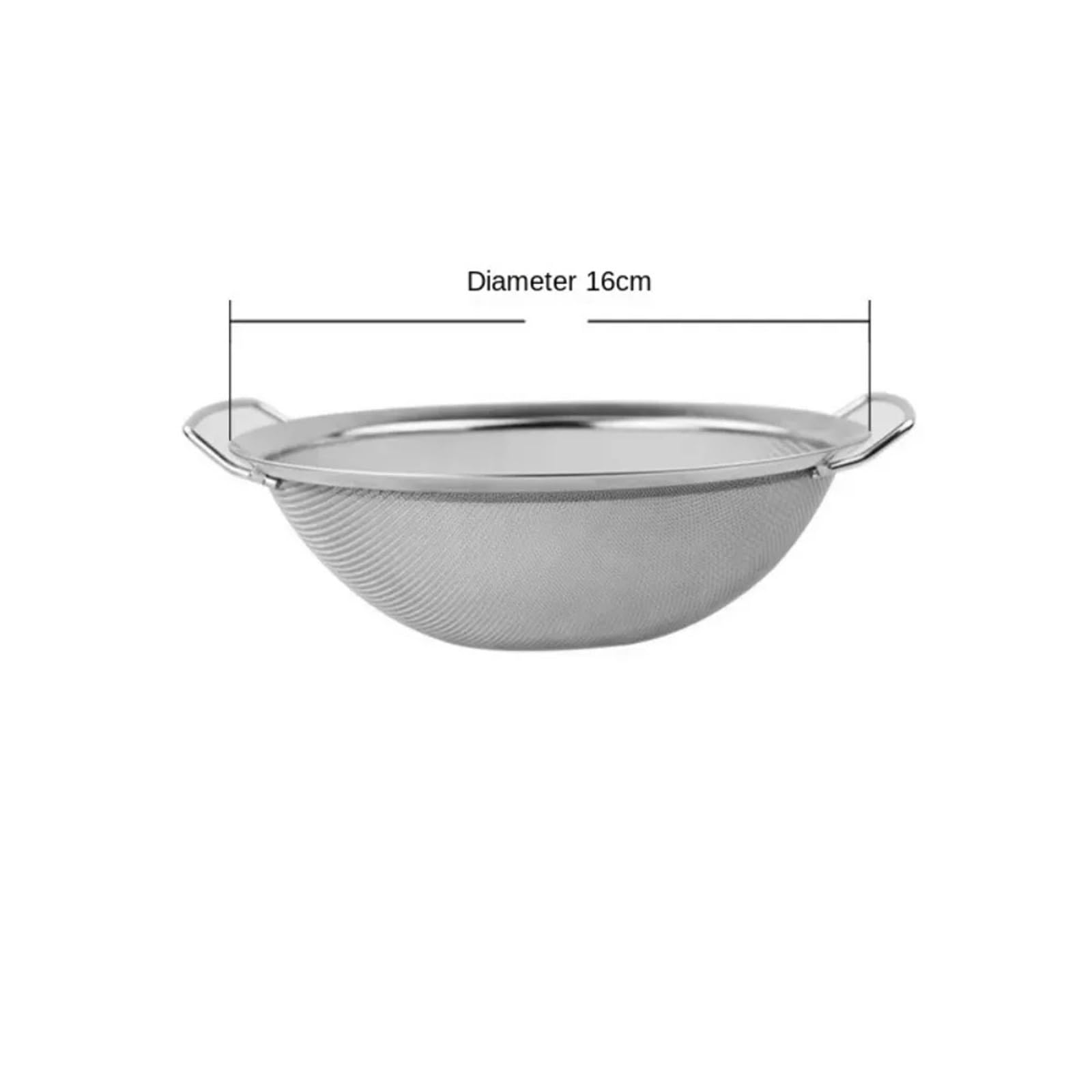3PCS Filtro in acciaio inossidabile Cestino a maglia fine Grande Succo di farina riso Setaccio Multi-size con doppi manici for alimenti Scolapiatti Per Riso, Frutta, Verdura E Pasta