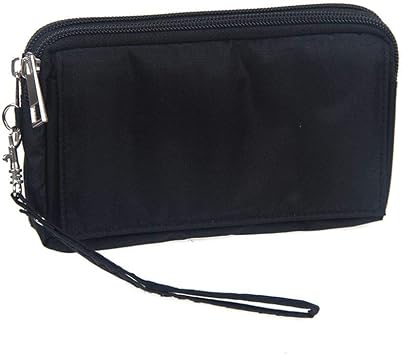 Multipurpose Horizontal Belt Case with Zip Closure and Hand Strap for Kyocera Gratina KYF39 2019 - Black 15.5 x 8.5 x 2 cm