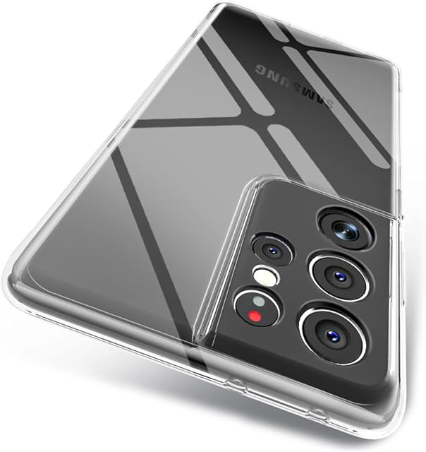 X-level Crystal Clear Samsung Galaxy S21 Ultra Case, [Oxygen Series] Soft Slim Fit Transparent Protective TPU Silicone Bumper Airbag Phone Case Cover for Samsung S21 Ultra 5G - Clear
