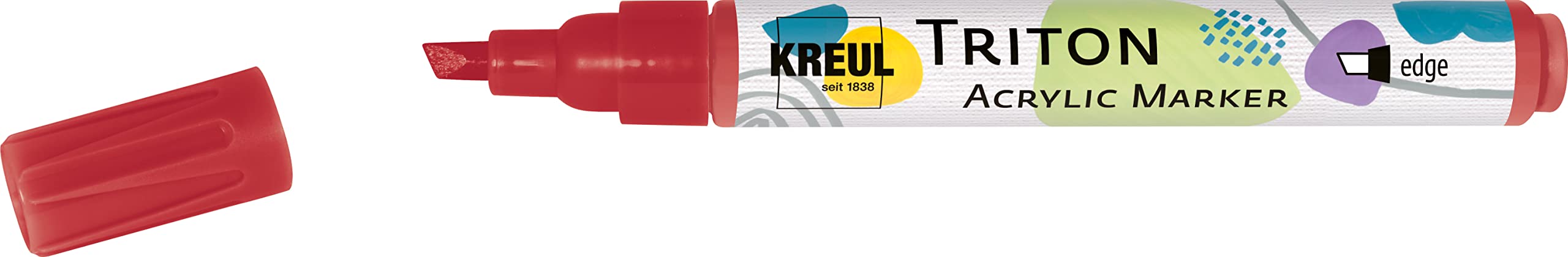 Kreul 17824 – Solo Goya Triton Chisel Tip Acrylic Paint Marker 1 – 4 mm – Carmine