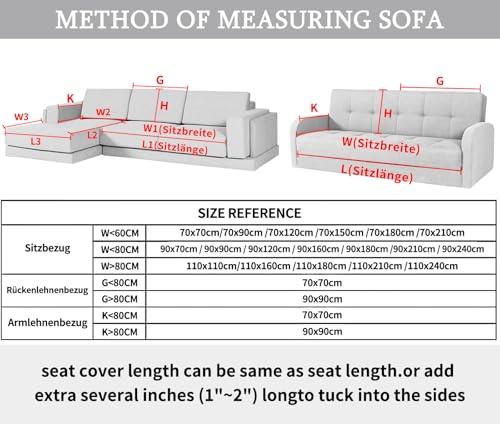 Sofa Überzug- für 1-4 Sitzer, Samt sofa überwurfdecke- mit Rutschfester Unterlage, Sofa überzug l form Sofa Cover Couch Überzug für Haushalte mit Hunden ,Verdicken Sofa Überzug Ecksofa für den Winter