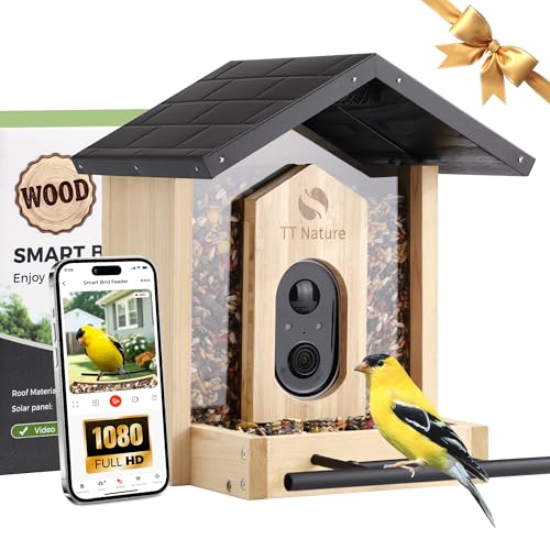 TT Nature Bird Feeder with Camera, Upgraded 1.5L Smart...