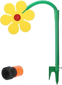 Crazy Daisy Sprinkler, Funny Garden Water Sprinkler with 1/2'' Adapter, 720  Rotating Sunflower Sprinkler for Yard, Lawn & Garden Irrigation Yellow