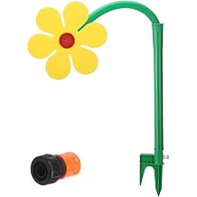 Crazy Daisy Sprinkler, Funny Garden Water Sprinkler with 1/2'' Adapter, 720  Rotating Sunflower Sprinkler for Yard, Lawn & Garden Irrigation Yellow