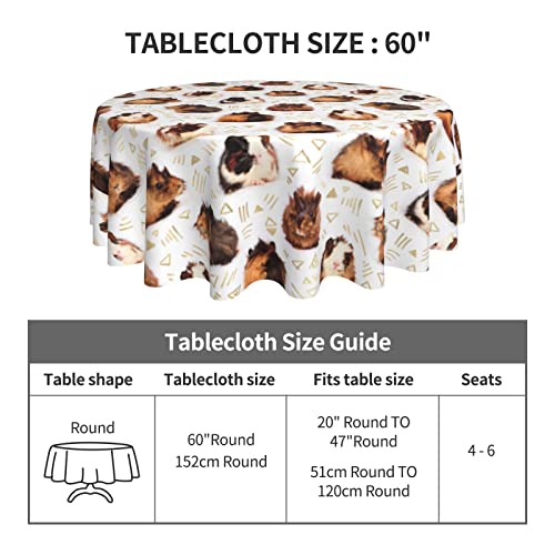 Nappe ronde en polyester lavable antitache pour table de repas 152 cm