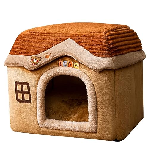 犬 猫 ペットハウス 犬ハウス ペットベッド 犬用 ハウス ペットハウス 春 秋 冬 分解して洗えます 小型犬 犬小屋 室内用 おしゃれ(クマ城L)
