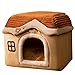 犬 猫 ペットハウス 犬ハウス ペットベッド 犬用 ハウス ペットハウス 春 秋 冬 分解して洗えます 小型犬 犬小屋 室内用 おしゃれ(クマ城M）
