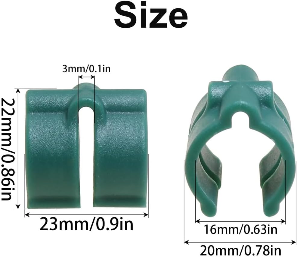 16PCS Plastic Greenhouse Shelf Clip Buckles for 0.63 inch Tube Fixed Greenhouses Shelves Grid and Film（Green）