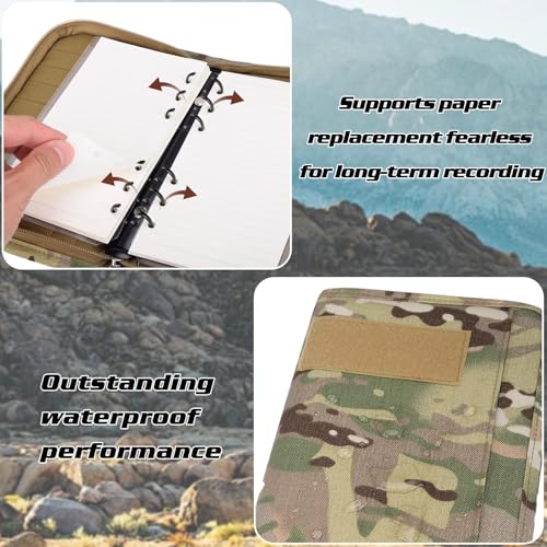 Carnet militaire rechargeable A5 papier tactique avec fermeture éclair