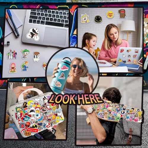 Aufkleber 200 Stück, Vinylaufkleber Graffiti Style Stickers Deko für Auto Motorräder Fahrrad Skateboard Snowboard Gepäck Laptop Aufkleber MacBook iPad und mehr, Geschenk für Jugendliche Erwachsene
