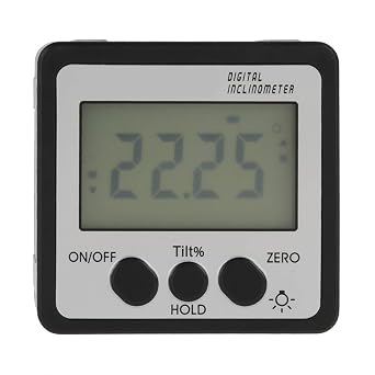 Digital Protractor, Digital Magnetic Inclinometer Angle Gauge Meter Protractor 4 x 90 gauges Digital Inclinometer(Silver)