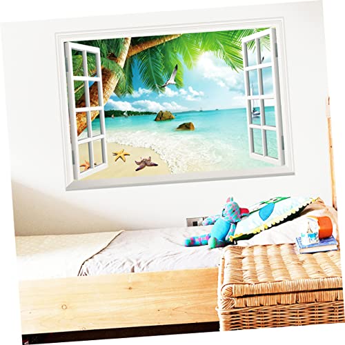 UTHCLO by Window - Adesivo de parede criativo decalque cenário sala removível bastão de estar quarto