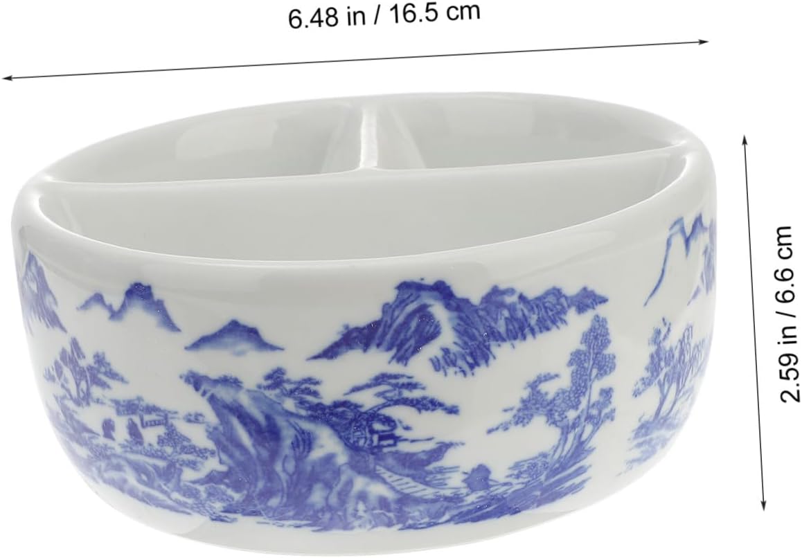 Angoily 1pc Retro Elegant Multi Ceramic Palette Paint Mixing Tray Porcelain Divider for Artists Boys and Girls