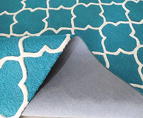 Image of Mordern Design Handmade Tufted Carpet Pure Woollen Export Quality Carpet for Living Room, Bedroom Hall [ Size 5 x 8, Color Sky Blue ]