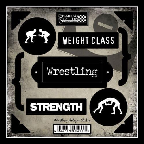 Wrestling Antique Cardstock Scrapbook Stickers (18417)