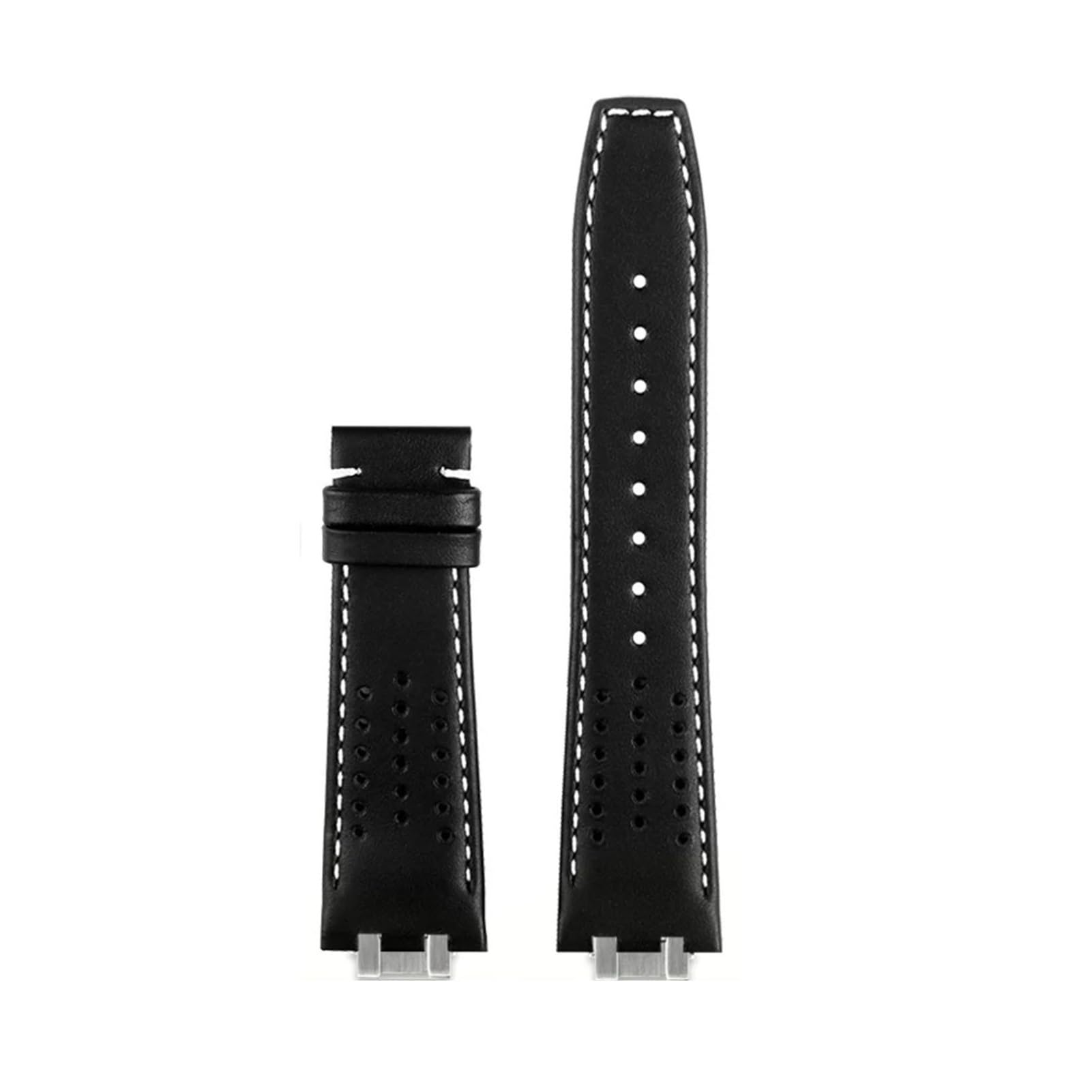 Genérico Correa de reloj cuero vaca compatible con Maurice Lacroix AIKON AI6038 AI6008 AI6007 AI6058 Correas extremo convexo acero inoxidable liberación rápida