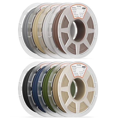 Image of 250g PLA+ Matte Filament 1.75mm Bundle, Individually Vacuum Packed, 250g Spool, 8 Rolls, Bone White+Earth Brown+Desert Tan+Wood Brown+Nardo Grey+Charcoal Black+Navy Blue+Dark Green