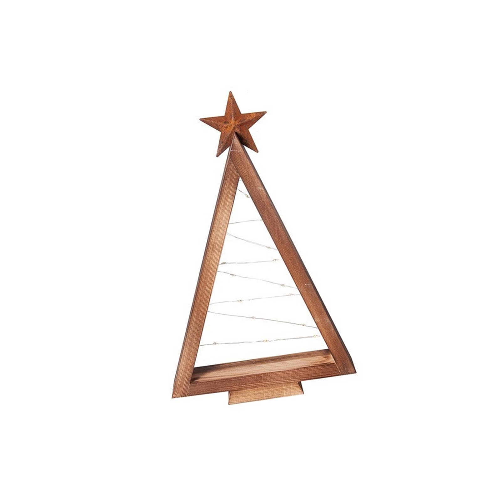 Nucelit Illuminated Wooden Christmas Tree with LED Light Miniature Christmas Tree Tabletop Ornament for Holiday Party Decoration Desktop LED