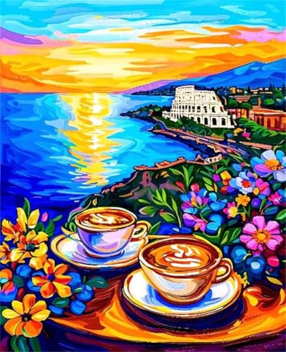 G C LbgɂG  Paint by Numbers DIYyCg l S qp ȒPɓh ANʊG̋ |  H| Lbg 3̃yCguV1̃Zbg̃AN痿gp z[ ItBX G