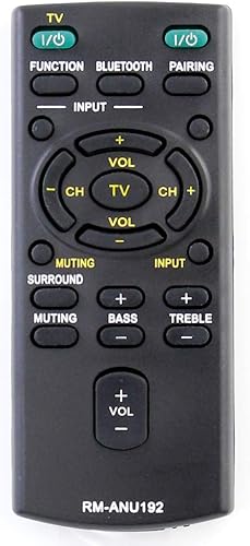 RM-ANU192 Reemplazo de control remoto para Sony Soundbar SACT60BT SS-WCT60 SSWCT60 SA-CT60BT SACT60 SA-CT60 SACT60BT SA-CT60BT SSWCT60 SS-WCT60