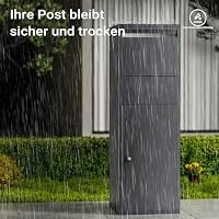Wiltec Paketkasten Anthrazit 460 x 450 x 1400 mm, Paketbox Zuhause, Private Paketannahme passend für Pakete der Größe S und L, Standbriefkasten – Ansicht 5