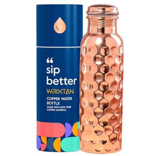 WRIXTAN Pure Copper Water Bottle – 1 Liter (34 Oz)