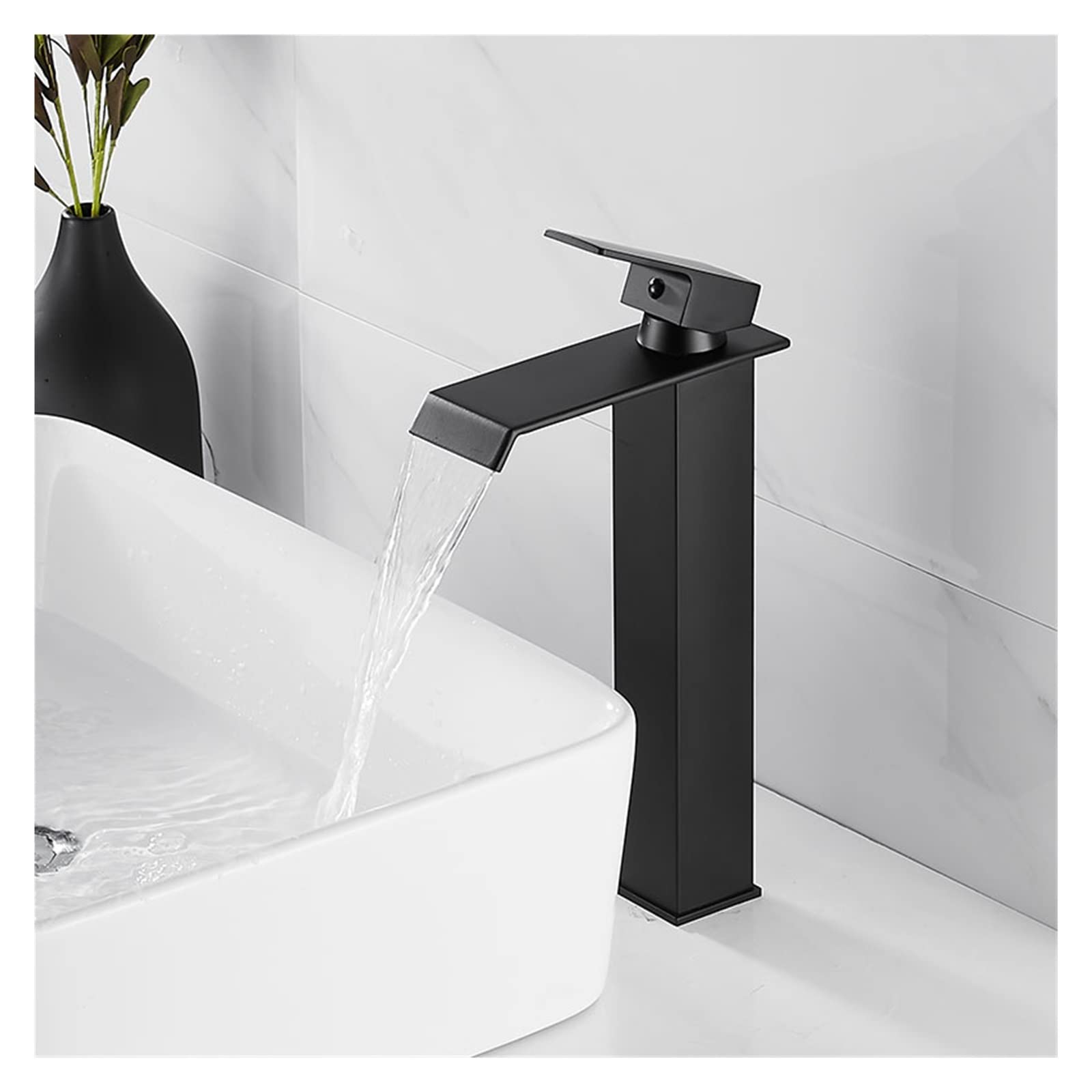 Mitigeur de lavabo chaud et froid avec jet cascade en laiton