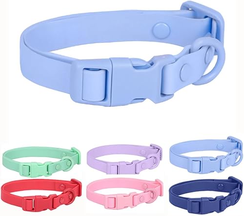 Collar impermeable para perro, de silicona y biotano, de plástico PVC, lavable, hebilla de liberación rápida, collares para cachorros al aire libre,