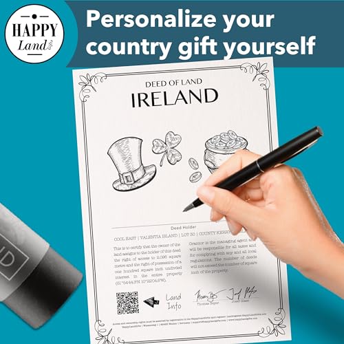 Echtes Irland Grundstück als einzigartiges Geschenk | Besitzurkunde mit Wunschname zum selber eintragen | Irland Geschenke | Irische Geschenke | Deko | Geburtstag