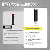 Vista 7 de Guard Dog Security Llavero de defensa personal en aerosol de pimienta de acción rápida, máxima potencia de 1.44 MC, espray OC, rango de 16 pies