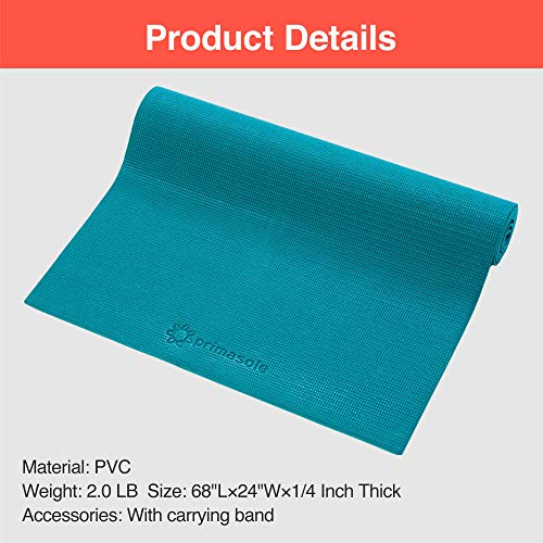 Primasole Yoga Mat With Carry Strap For Yoga Pilates Fitness And Floor Workout At Home And Gym 1/4 Thick (Jango Green Color) Pss91Nh004A #TOP5