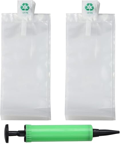 Miupoo Bolsas de aire de embalaje, bolsa protectora de embalaje de aire inflable de plástico transparente con cojín de bomba gratis, bolsa de