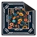 FDHSPAAM Navy Blue Vintage Floral Mahjong Mat 31.5 x 31.5 Inch, Cottagecore Art Nouveau Flower Non-Slip Noise Reduction Mahjong Table Mat for American Mah Jong Poker Card Board Games Dominoes