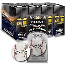 Baseball Car Air Freshener by HookUp - 100 Pack - Black Gold Scent Extra Strong | Unique Baseball Gift for Players, Coach, Fans | Hanging Car Accessory with Long Lasting Fresheners Smell