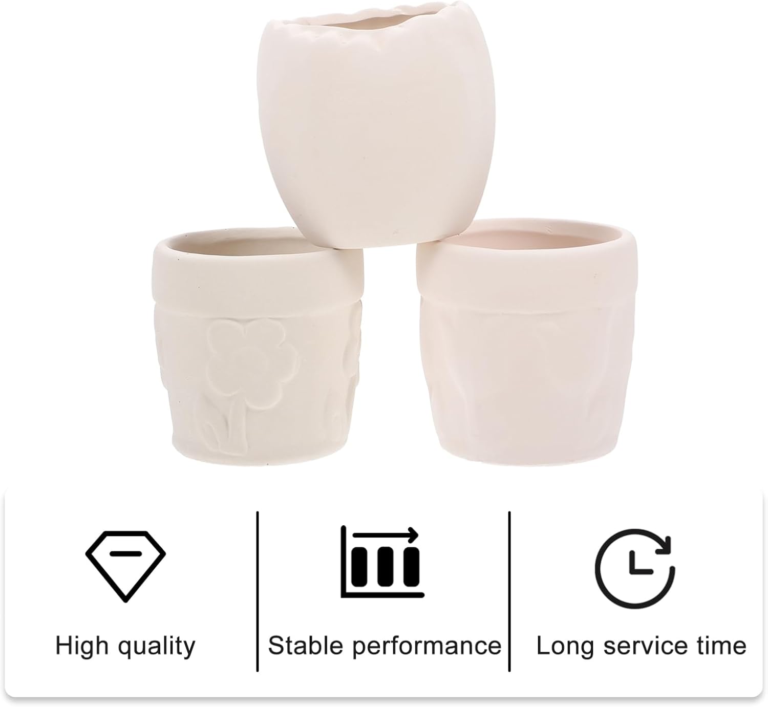 ORFOFE Flower Pots for Kids Paintable Ceramic Pots Hand-Painted Flower Holder DIY Doodle Crafts Style