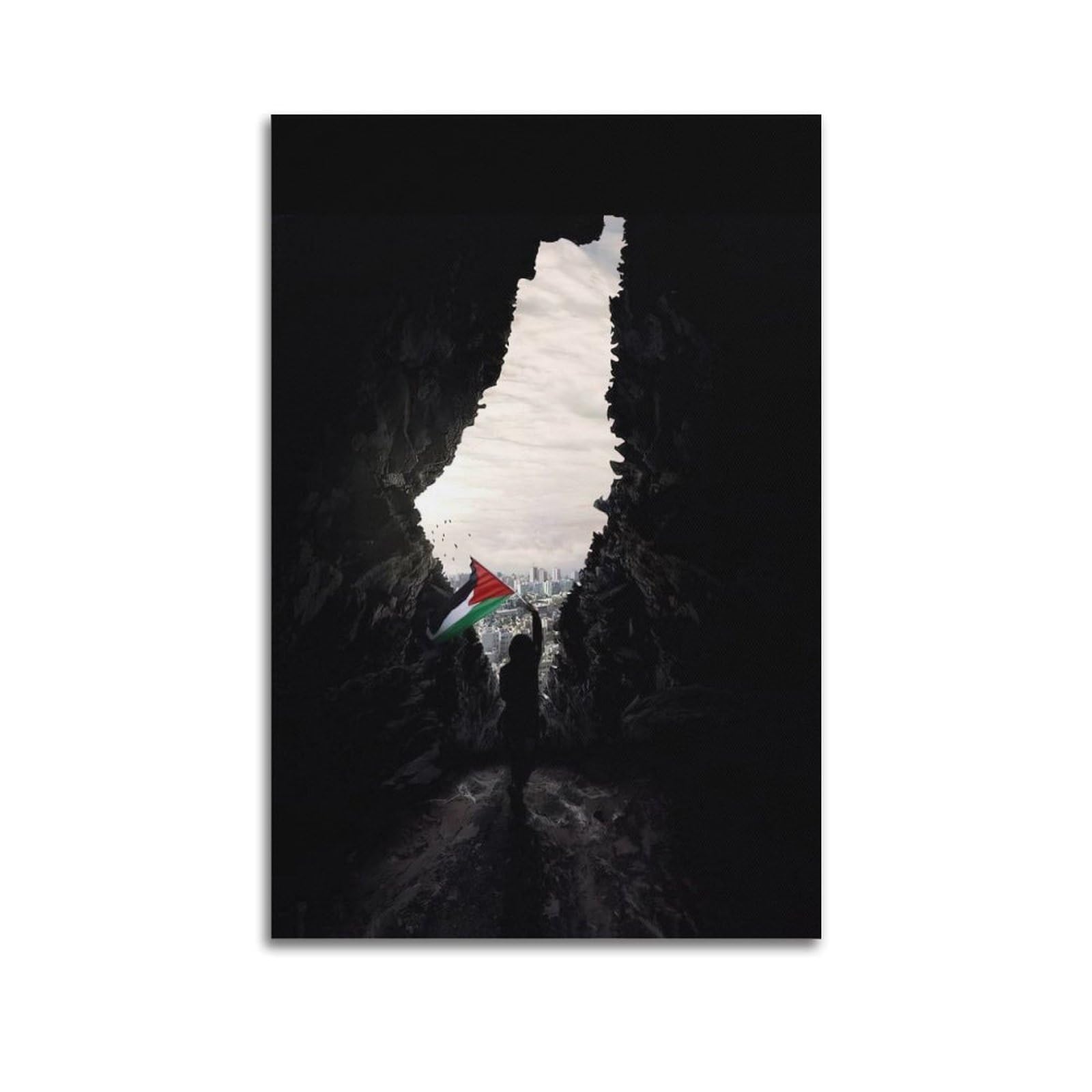 XKUGA Anti War Solidarity Poster Gaza Palestinian Catastrophe Modern Decorative Canvas Prints - Ideal Wall Art for Family, Man Cave, Game Room, Boys & Girls Bedroom 24x36inch(60x90cm)