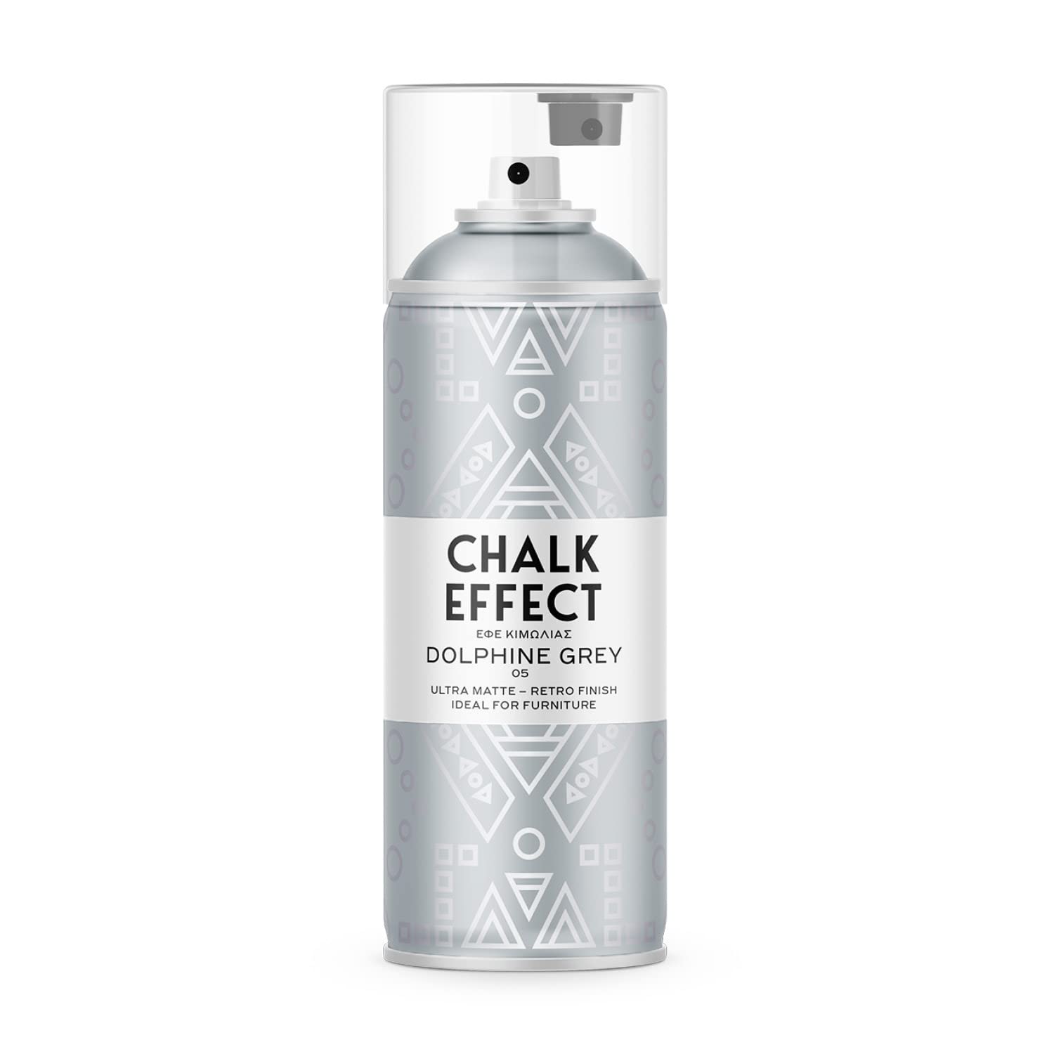 CL COSMOS LAC Dolphin Grey Chalk Effect Spray Paint, Smooth Touch Matt Finish All Purpose DIY Shabby Chic/Vintage Furniture