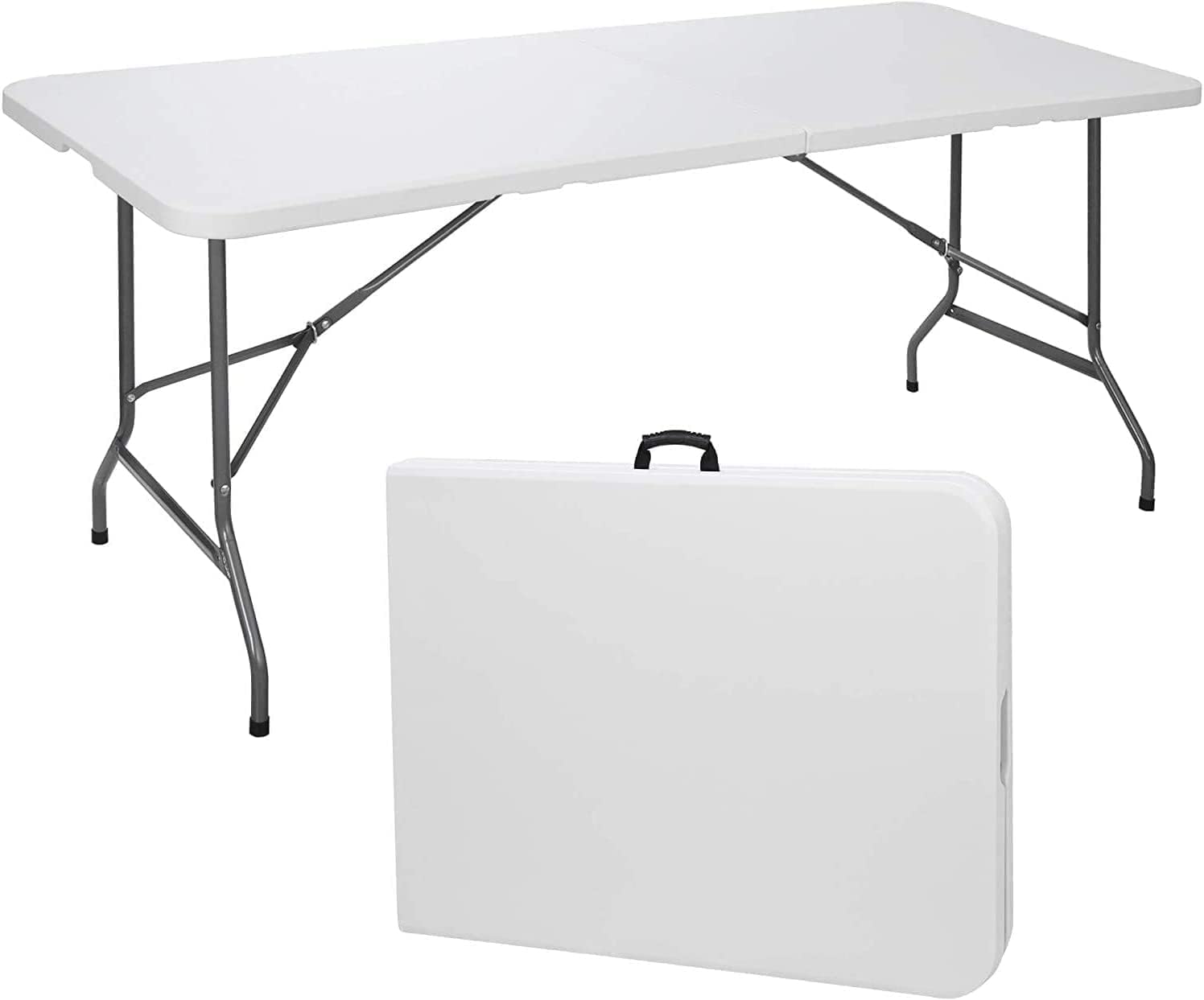 Edtian Folding Table, 4FT Small Portable & Foldable for Indoor & Outdoor Use, Compact Card Table for Camping, Crafting