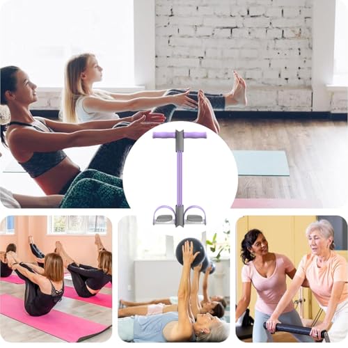 Image of Proberos Pull Reducer Training Bands for Tummy Trimmer & Weight Loss, Yoga Pedal Puller Resistance Band, Exercise band for Home Workout, Unisex, Purple, Ideal for 15-45 Years Women & Men