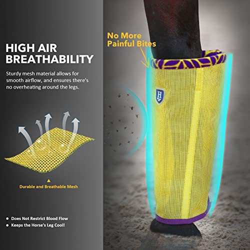 Caremaster PVCBT096 Fine Mesh Fly Boots Loose Fitting & Non-Slip Horse Fly Leggings Fleece Air Flow (Set Of 4) Summer Lime Large thumb #3