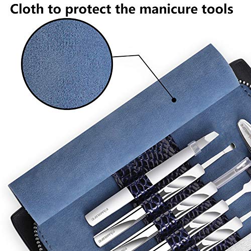 FAMILIFE L11 Manicure Set, 12 in 1 Stainless Steel Nail Clipper Set Professional Manicure Pedicure Set with Portable Travel Case for Women Men