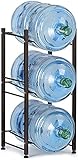 LIANTRAL 5 Gallon Water Jug Holder Water Bottle Storage Rack, 3 Tiers, Dark Brown
