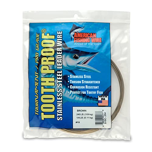 Image of American Fishing Wire Tooth Proof Stainless Steel Single Strand Leader Wire