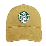 Casquette Baseballkappe für Herren Sternmütze Kaffee Cowboy Hut Kappe für Damen Verstellbares Kopfband Band, mit Logo Gedruckt Muster, Sandfarben, Stil 3, Einheitsgröße