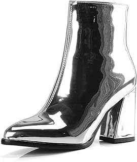 shiny silver booties