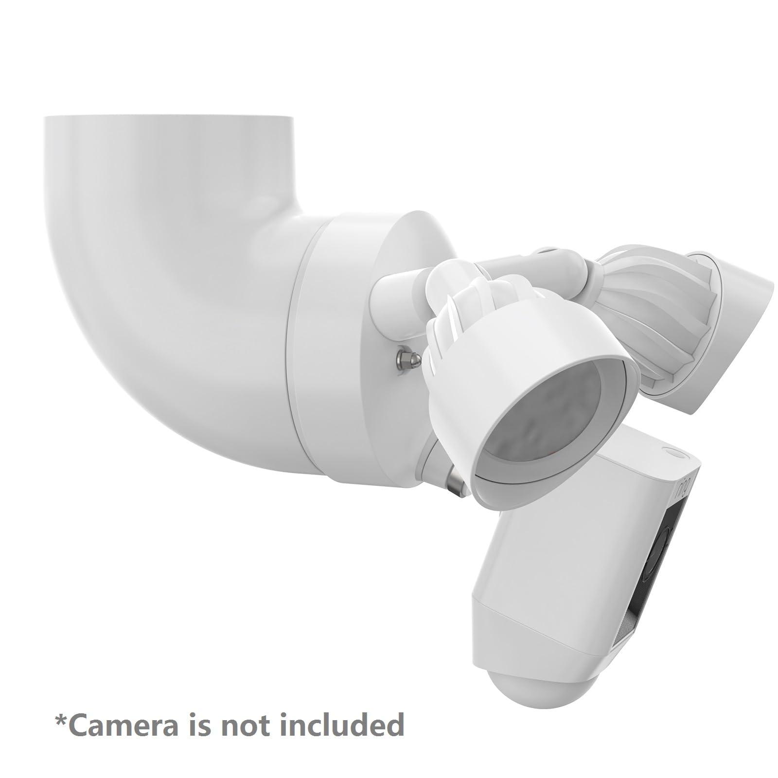 VOMENC Eave Mount Compatible With R-ing Floodlight Cam Wired Pro/Plus ,WYZE Floodlight Camera V2 And Blink Wired Floodlight,REOLINK Elite Cameras, Plug-in Mount For Floodlight Cam Eave Bracket (White