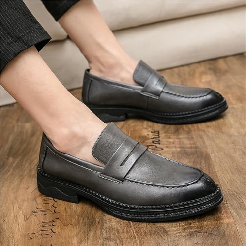 Mens Loafers Shoe Simple Slip On Vegan Leather Resistant Anti-Slip Comfortable4