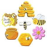 Bee Cookie Cutters 7-Pc. Set Made in The USA by Ann Clark, Cute Bee, Small Flower, Honey Pot, Beehive, Honeycomb and More - Image 2